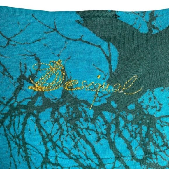 Desigual Teal Short Dolman Sleeve Oversized Top - Picture 7 of 10